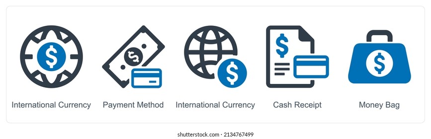 Concepto De Icono De Moneda Internacional Y Método De Pago