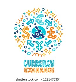 international currency stock exchange investing. Investment handdrawn doodle EPS 10 vector illustration. Capital expenditure finance business commercial economics concept.