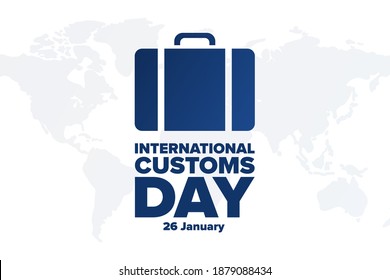 International Customs Day. 26 January. Holiday concept. Template for background, banner, card, poster with text inscription. Vector EPS10 illustration