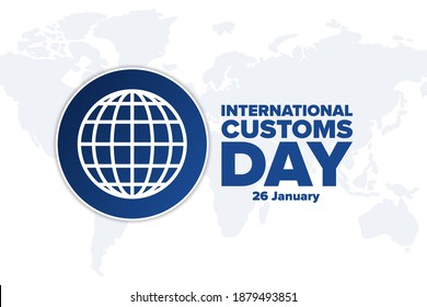 International Customs Day. 26 January. Holiday concept. Template for background, banner, card, poster with text inscription. Vector EPS10 illustration