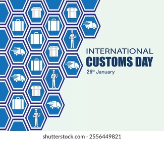 International Customs Day. 26 January. Holiday Concept. international customs day banner, poster, card. customs day icon. Vector illustration.