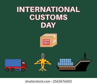 International customs day, banner, card, poster, flyer, social media post template.