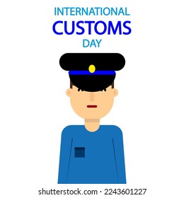 International customs day character, vector art illustration.
