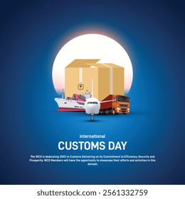 international customs day. international customs day creative poster, banner, social media post, postcard, template, backdrop, background, template, greetings card design etc.