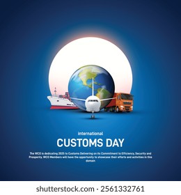 international customs day. international customs day creative poster, banner, social media post, postcard, template, backdrop, background, template, greetings card design etc.