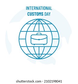 International Customs Day. Template for background, banner, card, poster. Vector illustration