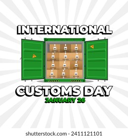 International customs day template. January 26th International Customs Day template, banner. Commemorating world customs day template.