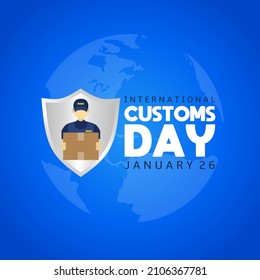 International Customs day template poster. Vector illustration. Suitable for Poster, Banners, background and greeting card.