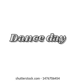 International Dance Day. Black line icon with gray shifted flat filled icon on white background. Illustration.