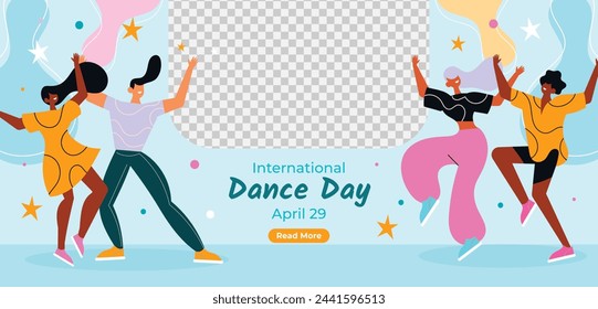 International Dance Day Celebration. International dance day Background.  April 29. Vector illustration design for Poster, Banner, Flyer, Card, Post, Cover, Greeting, Competition, Event. Dancer.