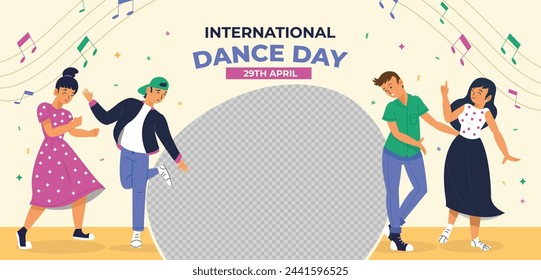 International Dance Day Celebration. International dance day Background.  April 29. Vector illustration design for Poster, Banner, Flyer, Card, Post, Cover, Greeting, Competition, Event. Dancer.