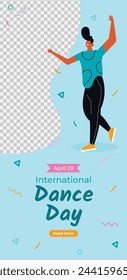 International Dance Day Celebration. International dance day Background.  April 29. Vector illustration design for Poster, Banner, Flyer, Card, Post, Cover, Greeting, Competition, Event. Dancer.