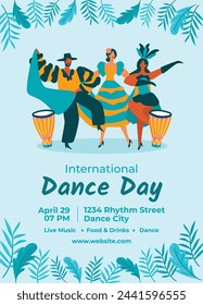 International Dance Day Celebration. International dance day Background.  April 29. Vector illustration design for Poster, Banner, Flyer, Card, Post, Cover, Greeting, Competition, Event. Dancer.