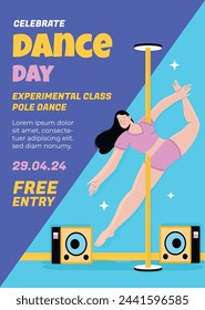 International Dance Day Celebration. International dance day Background.  April 29. Vector illustration design for Poster, Banner, Flyer, Card, Post, Cover, Greeting, Competition, Event. Dancer.