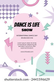 International Dance Day Celebration. International dance day Background.  April 29. Vector illustration design for Poster, Banner, Flyer, Card, Post, Cover, Greeting, Competition, Event. Dancer.