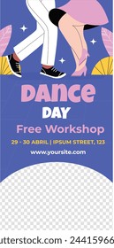 International Dance Day Celebration. International dance day Background.  April 29. Vector illustration design for Poster, Banner, Flyer, Card, Post, Cover, Greeting, Competition, Event. Dancer.