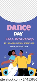 International Dance Day Celebration. International dance day Background.  April 29. Vector illustration design for Poster, Banner, Flyer, Card, Post, Cover, Greeting, Competition, Event. Dancer.