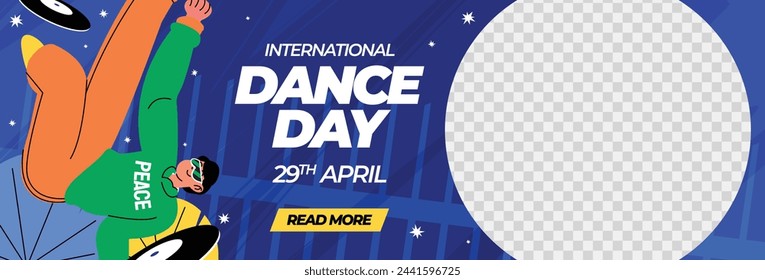 International Dance Day Celebration. International dance day Background.  April 29. Vector illustration design for Poster, Banner, Flyer, Card, Post, Cover, Greeting, Competition, Event. Dancer.