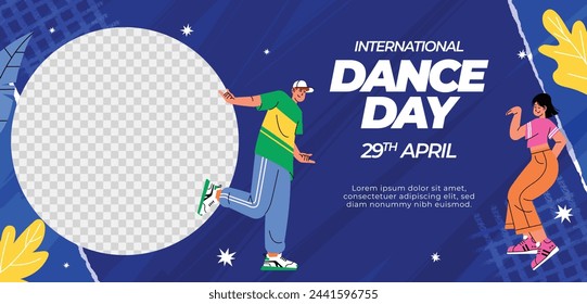 International Dance Day Celebration. International dance day Background.  April 29. Vector illustration design for Poster, Banner, Flyer, Card, Post, Cover, Greeting, Competition, Event. Dancer.