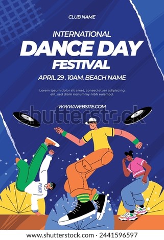 International Dance Day Celebration. International dance day Background.  April 29. Vector illustration design for Poster, Banner, Flyer, Card, Post, Cover, Greeting, Competition, Event. Dancer.