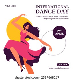 International Dance Day Digital Template Hand Drawn Cartoon Style Illustration