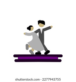 international dance day icon, simple icon dance with elegance concept
