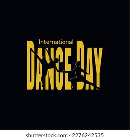 International dance day. Vector banner, poster, flyer, greeting card for social media with the text International dance day April 29 th.