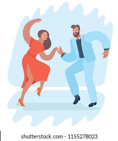 International Dance Day Vector Illustration with dancing couple. Design template for banner, flyer, invitation, brochure, poster or greeting card.