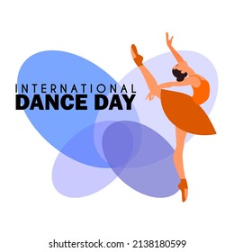 International dance day, vector illustration, Template design for banner, flyer, invitation, brochure, poster or greeting card.  An illustration of a beautiful dancing couple, April 29 th