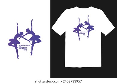 International Dance Day Vector Illustration with tango dancing couple Design template t shirt design