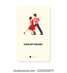 International dance flat vector icon. Professional dancers isolated vector sign. Movement and activity concept. Vector illustration symbol elements for web design and apps