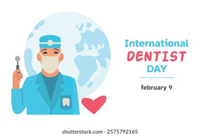 International Dantis Day February 9 banner card poster concept illustration