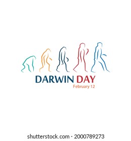 International Darwin Day February 12 design vector illustration.	