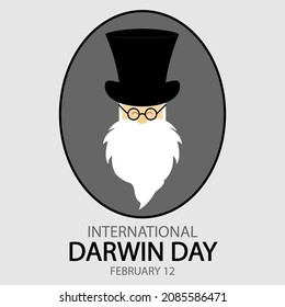 International Darwin Day Science and Humanism Day 12 February, vector art illustration.