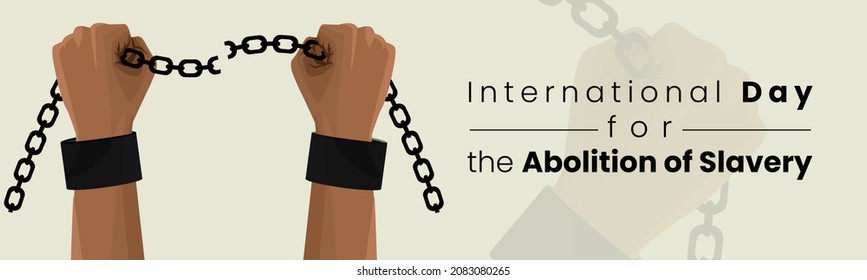 International Day for the Abolition of Slavery Banner Vevtor Illustration.