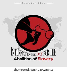 International Day for the Abolition of Slavery, Black red icon, left foot bleeding with broke Footcuffs and iron ball Icon