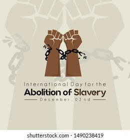 International Day for the Abolition of Slavery, Hand with Chain and background