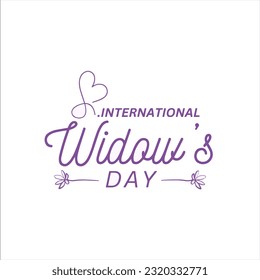 International Widow’s Day. Abstract International Widow’s Day logo design, Widow’s Day or widows day with love vector logo design.