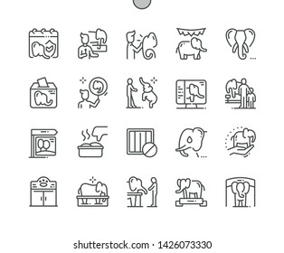 International Day of Action for Elephants in Zoos, IDAEZ Well-crafted Pixel Perfect Vector Thin Line Icons 30 2x Grid for Web Graphics and Apps. Simple Minimal Pictogram