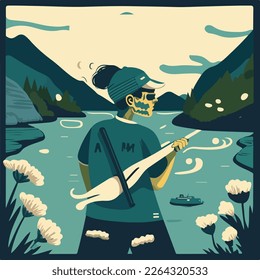 International Day of Action for Rivers flat illustration