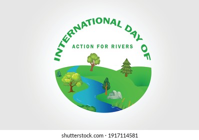 International Day of Action for Rivers.creative design for International Day of Action for Rivers.vector,graphic,illustration.creative design.
