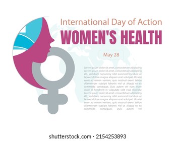 International Day of Action for Women's Health
Vector illustration of woman silhouette, woman icon and cross representing health in general.

