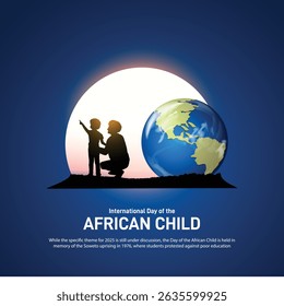 international day of the african child creative poster, banner, social media post, postcard, background, backdrop, template, greetings card, web banner, cover design etc.