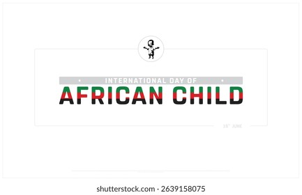 International Day of African Child on white background, Typographic Design of International Day of African Child, Vector Design of African Child Day, International Day of African Child Design