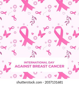 International Day against Breast Cancer awareness Month seamless pattern vector background