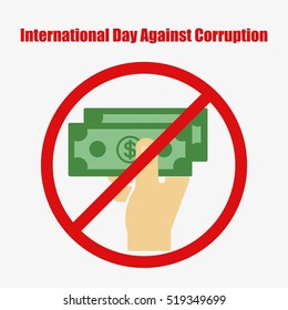 International Day Against Corruption. December 9. Vector illustration for your design, card, banner, poster and calendar