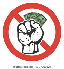 Símbolo do Dia Internacional Contra a Corrupção com o Fim da Corrupção