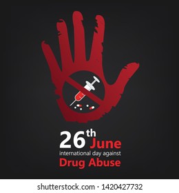 international day against drug abuse banner vector