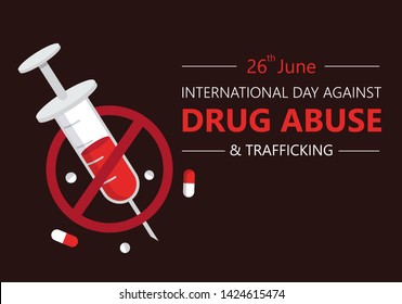 international day against drug abuse banner vector