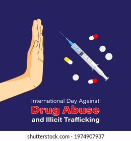 International Day Against Drug Abuse Illicit Stock Vector (Royalty Free ...